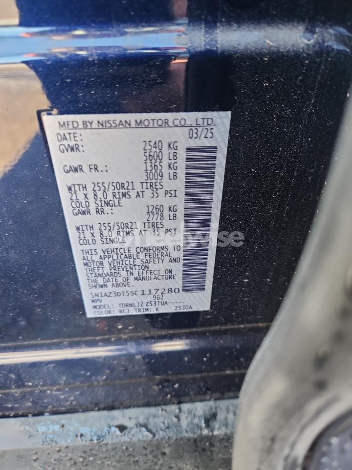 Photo 13 of 2025 NISSAN MURANO PLATINUM (VIN 5N1AZ3DT5SC117280)
