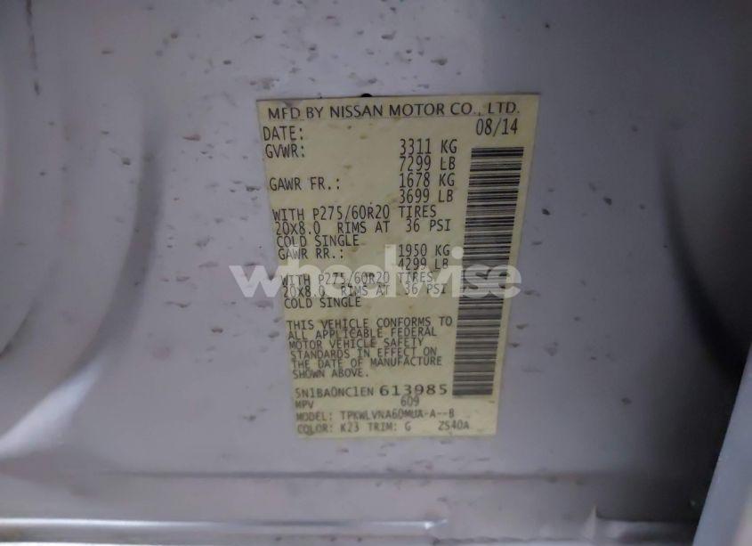 Photo 9 of 2014 Nissan Armada SL (VIN 5N1BA0NC1EN613985)