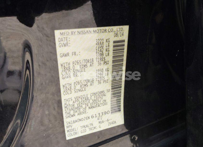 Photo 9 of 2014 Nissan Armada SV (VIN 5N1BA0ND2EN613390)