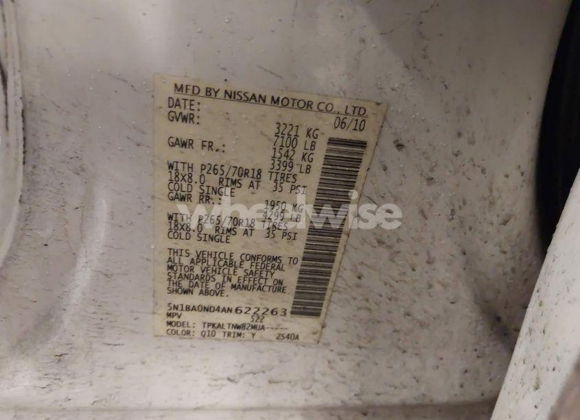 Photo 9 of 2010 Nissan Armada SE (VIN 5N1BA0ND4AN622263)