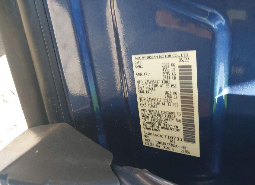 Photo 9 of 2022 Nissan Rogue S FWD (VIN 5N1BT3AA1NC710731)