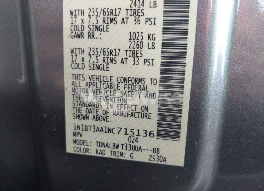 Photo 9 of 2022 Nissan Rogue S FWD (VIN 5N1BT3AA1NC715136)