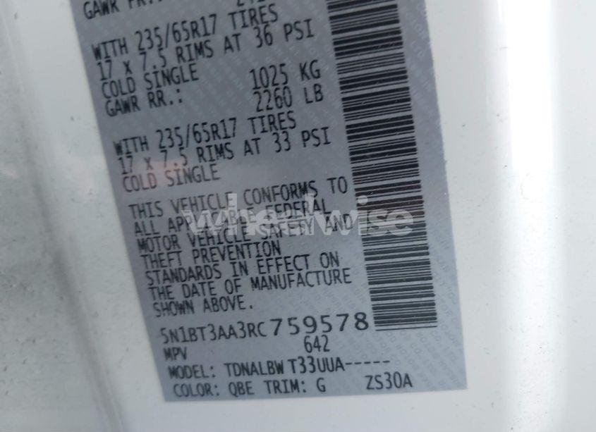 Photo 9 of 2024 Nissan Rogue S FWD (VIN 5N1BT3AA3RC759578)