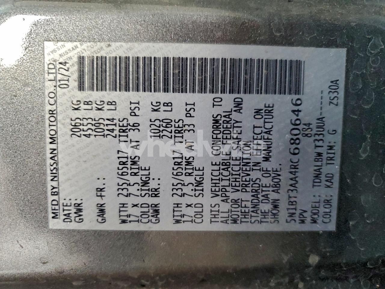 Photo 14 of 2024 NISSAN ROGUE S (VIN 5N1BT3AA4RC680646)