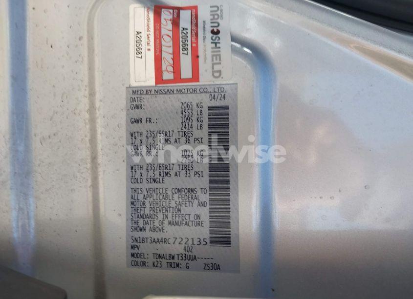 Photo 9 of 2024 Nissan Rogue S FWD (VIN 5N1BT3AA4RC722135)