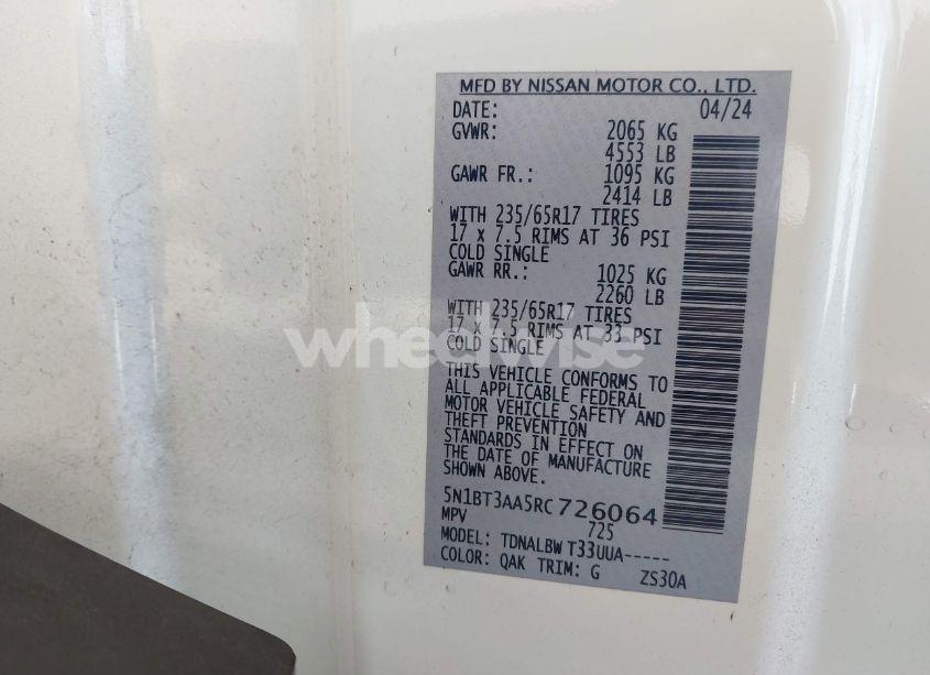 Photo 9 of 2024 Nissan Rogue S FWD (VIN 5N1BT3AA5RC726064)