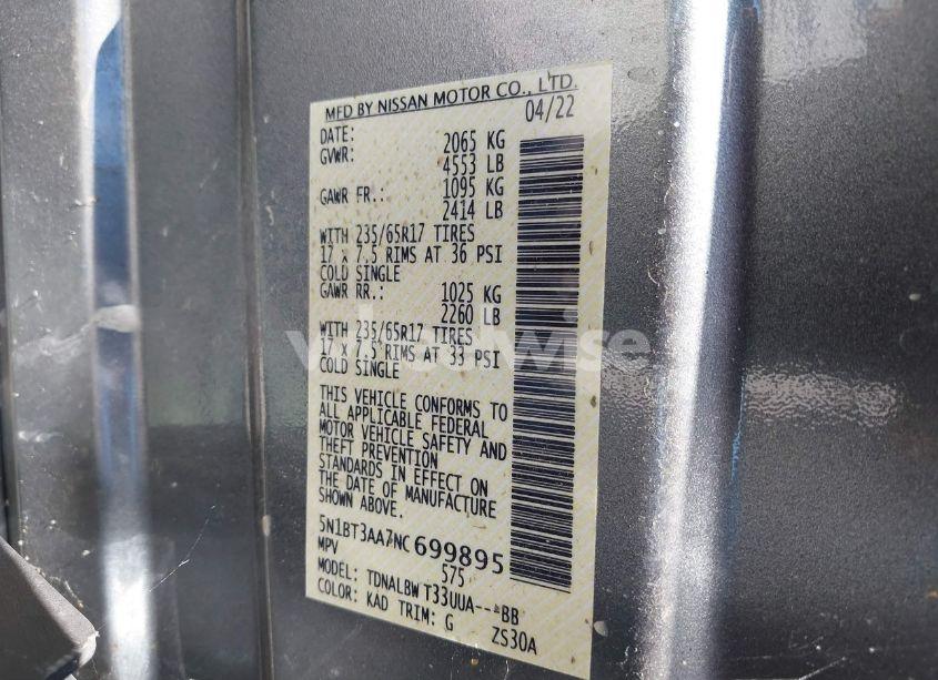 Photo 9 of 2022 Nissan Rogue S FWD (VIN 5N1BT3AA7NC699895)