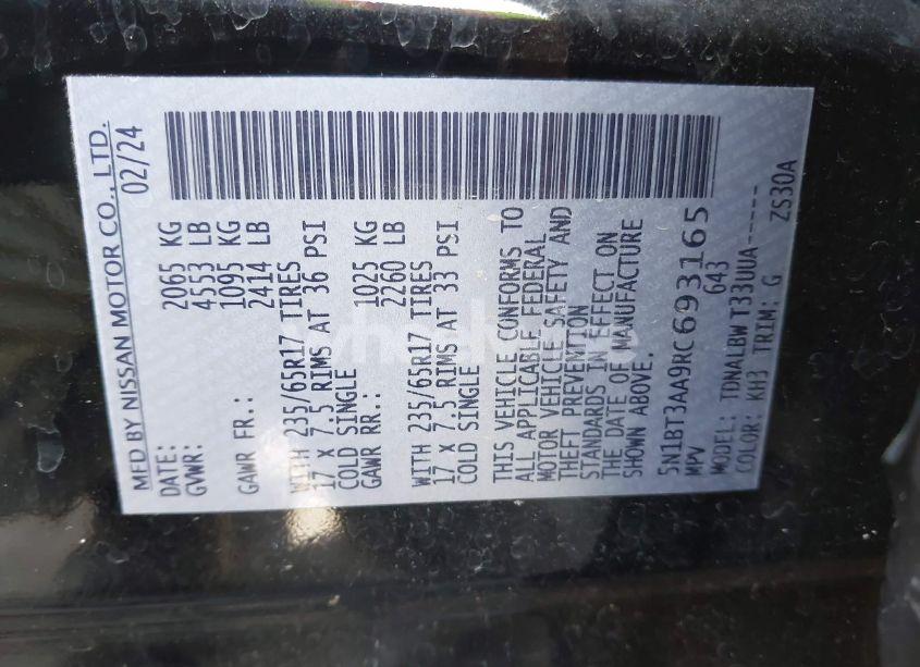 Photo 9 of 2024 Nissan Rogue S FWD (VIN 5N1BT3AA9RC693165)