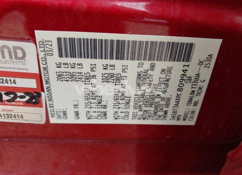 Photo 9 of 2023 Nissan Rogue S FWD (VIN 5N1BT3AAXPC809941)