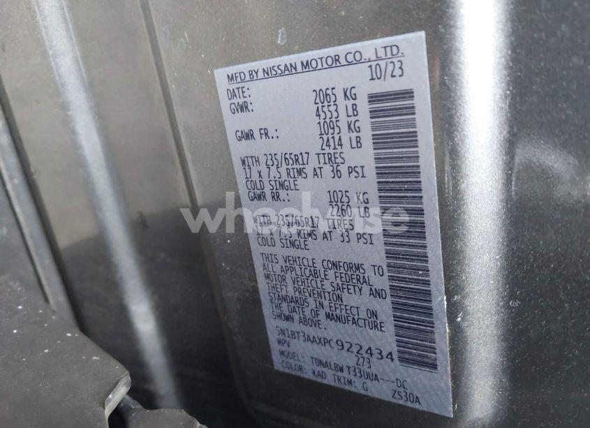 Photo 9 of 2023 Nissan Rogue S FWD (VIN 5N1BT3AAXPC922434)