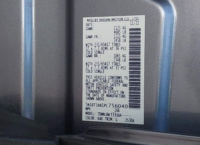 Photo 9 of 2023 Nissan Rogue S INTELLIGENT AWD (VIN 5N1BT3AB1PC756040)