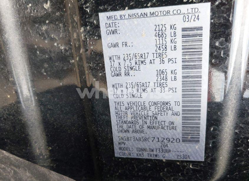 Photo 9 of 2024 Nissan Rogue S INTELLIGENT AWD (VIN 5N1BT3AB5RC712920)