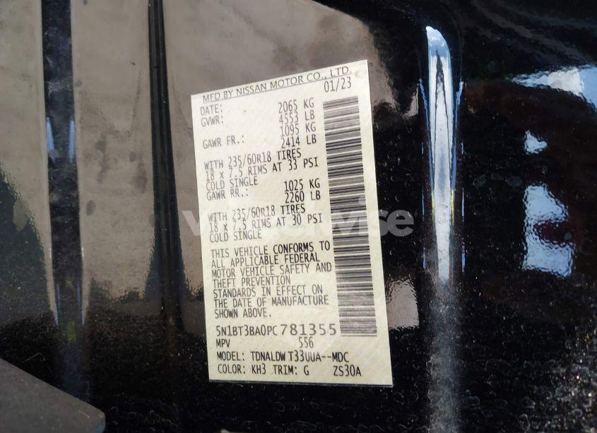 Photo 9 of 2023 Nissan Rogue SV FWD (VIN 5N1BT3BA0PC781355)