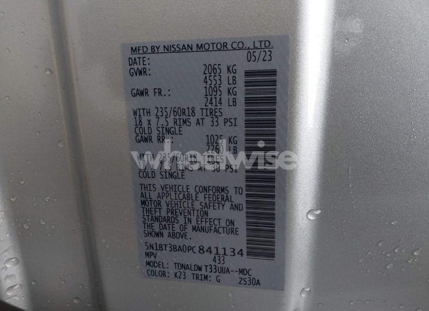 Photo 9 of 2023 Nissan Rogue SV FWD (VIN 5N1BT3BA0PC841134)