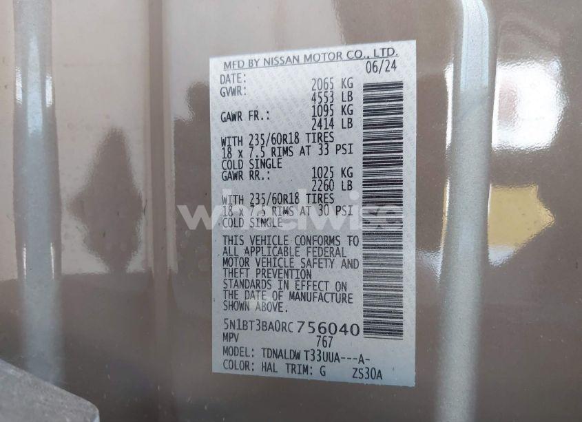 Photo 9 of 2024 Nissan Rogue SV FWD (VIN 5N1BT3BA0RC756040)