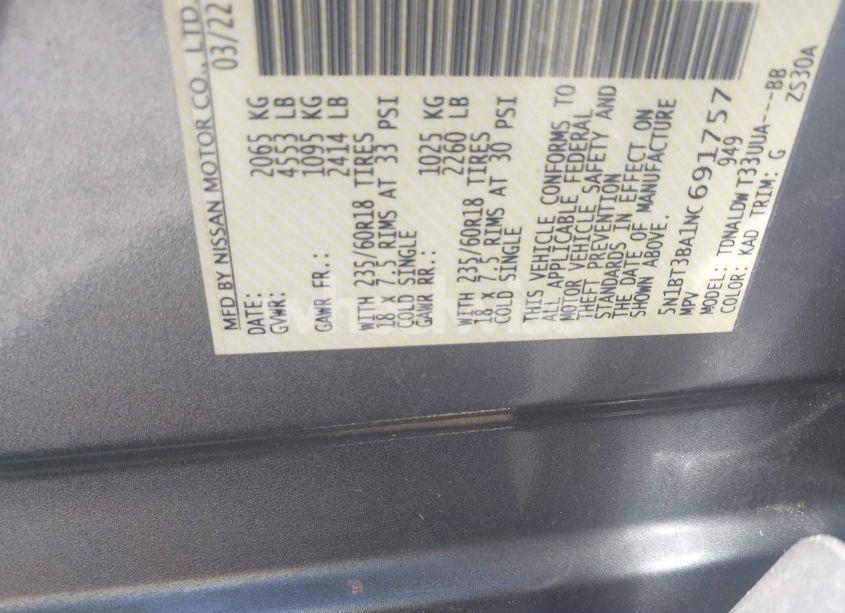 Photo 9 of 2022 Nissan Rogue SV FWD (VIN 5N1BT3BA1NC691757)