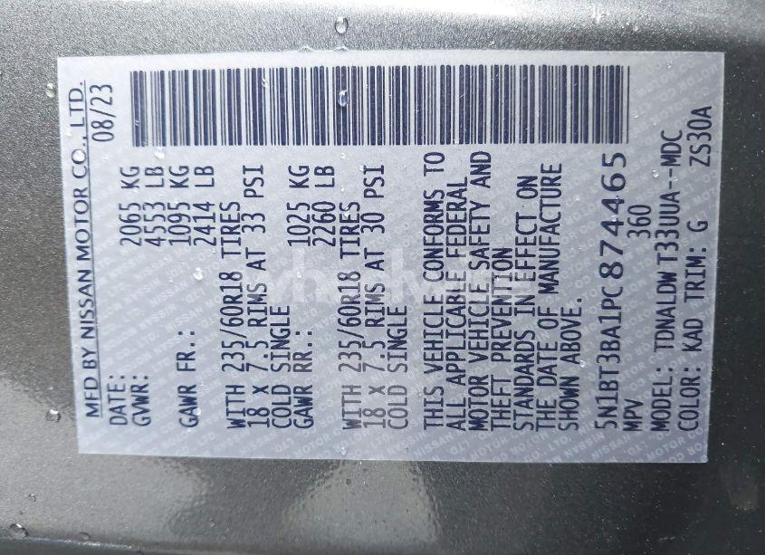 Photo 9 of 2023 Nissan Rogue SV FWD (VIN 5N1BT3BA1PC874465)