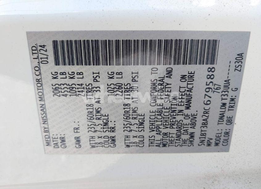 Photo 9 of 2024 Nissan Rogue SV FWD (VIN 5N1BT3BA2RC679588)