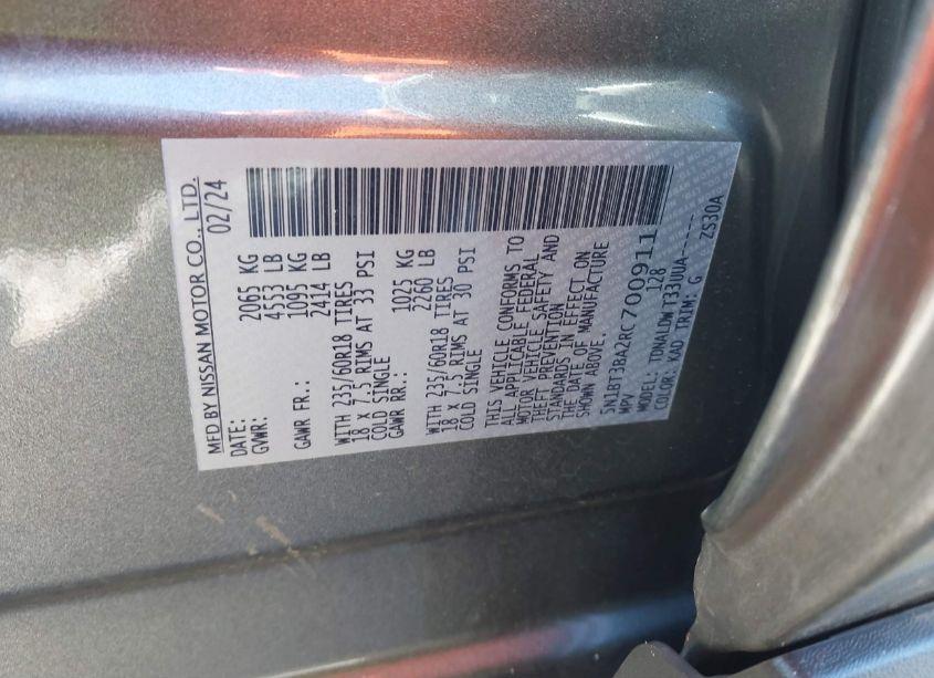 Photo 9 of 2024 Nissan Rogue SV FWD (VIN 5N1BT3BA2RC700911)