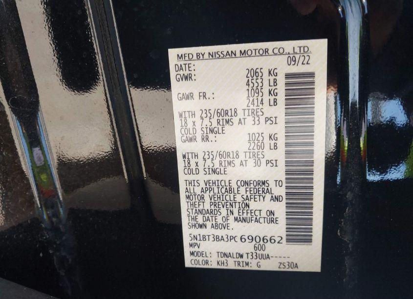 Photo 9 of 2023 Nissan Rogue SV FWD (VIN 5N1BT3BA3PC690662)