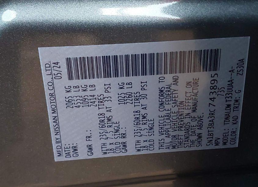 Photo 9 of 2024 Nissan Rogue SV FWD (VIN 5N1BT3BA3RC743895)