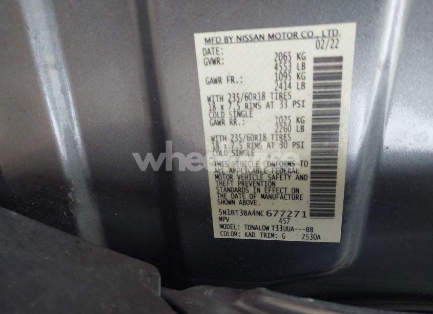 Photo 9 of 2022 Nissan Rogue SV FWD (VIN 5N1BT3BA4NC677271)