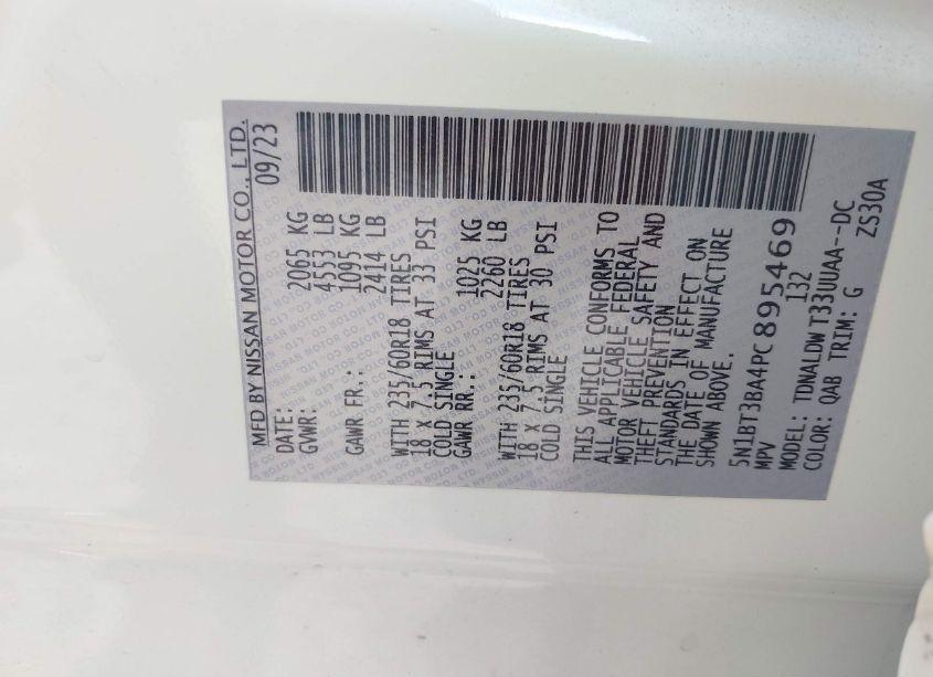 Photo 9 of 2023 Nissan Rogue SV FWD (VIN 5N1BT3BA4PC895469)