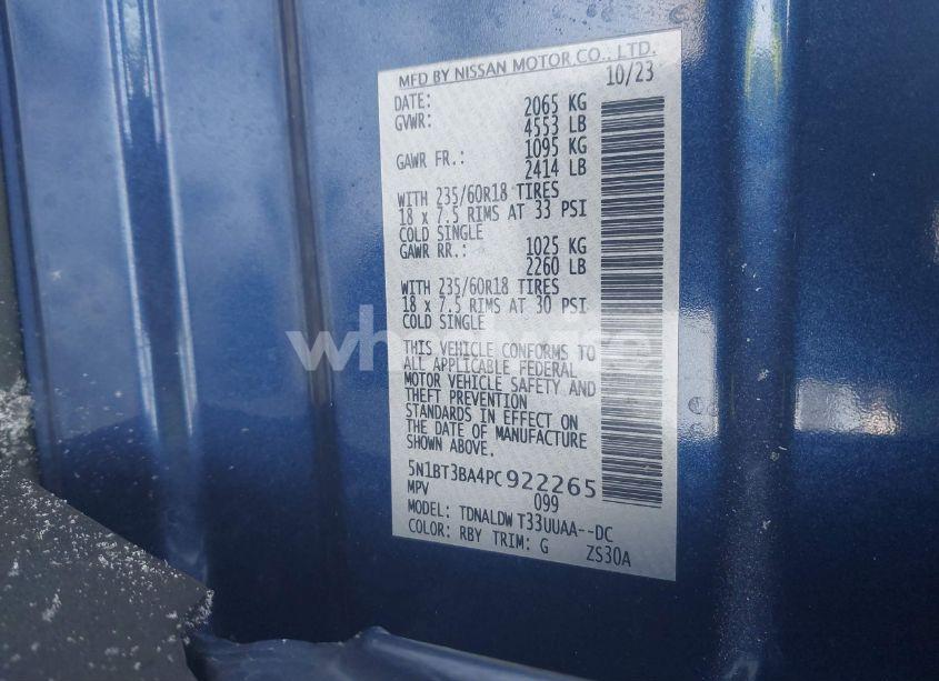 Photo 9 of 2023 Nissan Rogue SV FWD (VIN 5N1BT3BA4PC922265)