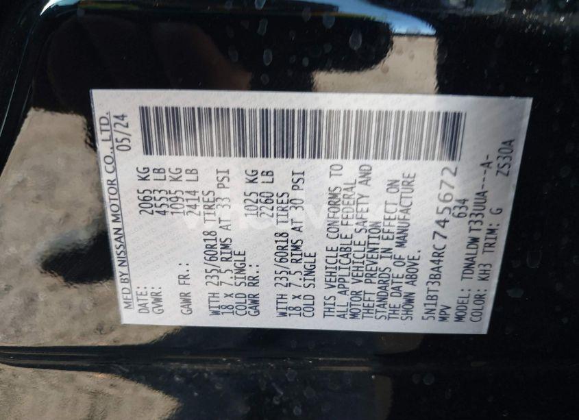 Photo 9 of 2024 Nissan Rogue SV FWD (VIN 5N1BT3BA4RC745672)