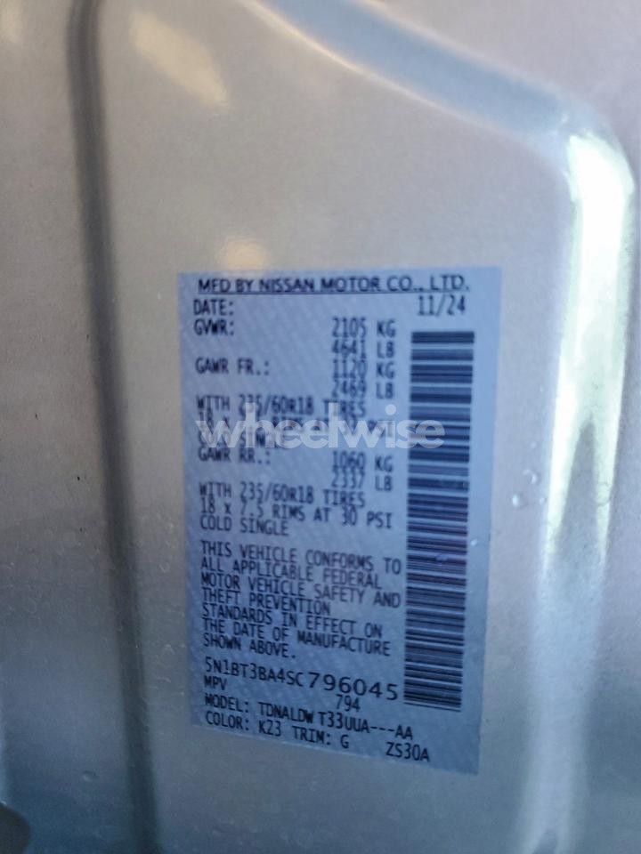 Photo 14 of 2025 NISSAN ROGUE SV (VIN 5N1BT3BA4SC796045)