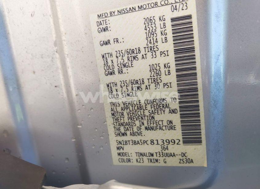 Photo 9 of 2023 Nissan Rogue SV FWD (VIN 5N1BT3BA5PC813992)