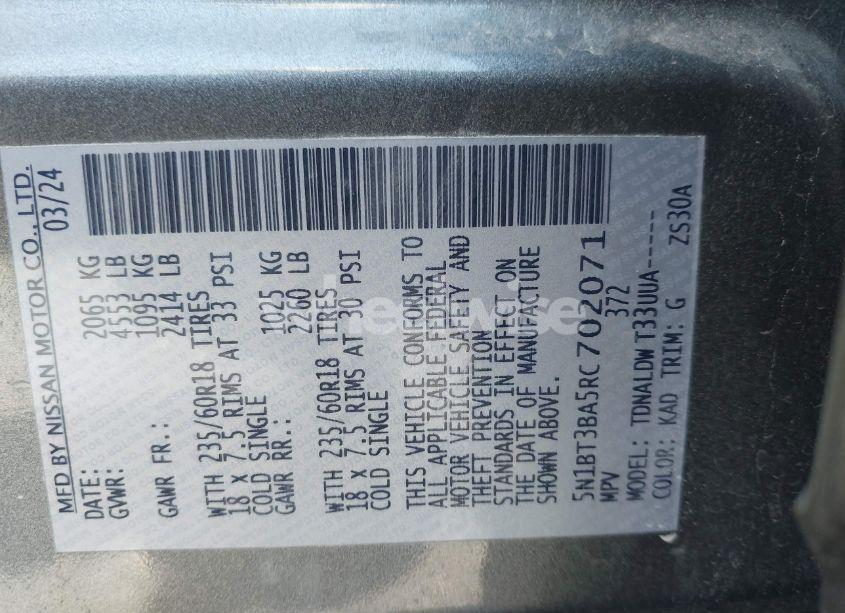 Photo 9 of 2024 Nissan Rogue SV FWD (VIN 5N1BT3BA5RC702071)