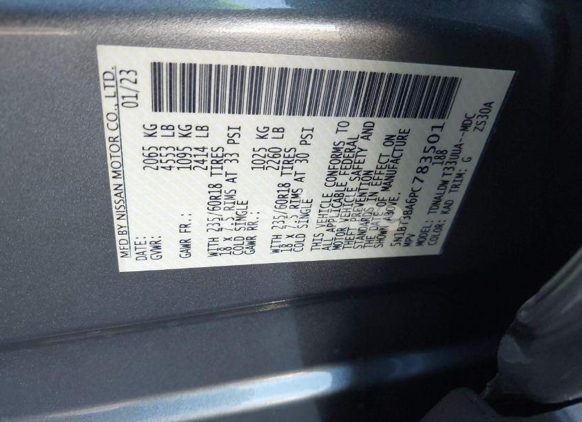 Photo 9 of 2023 Nissan Rogue SV FWD (VIN 5N1BT3BA6PC783501)