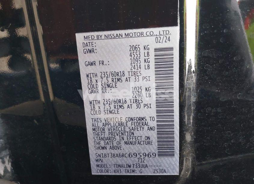 Photo 9 of 2024 Nissan Rogue SV FWD (VIN 5N1BT3BA6RC695969)