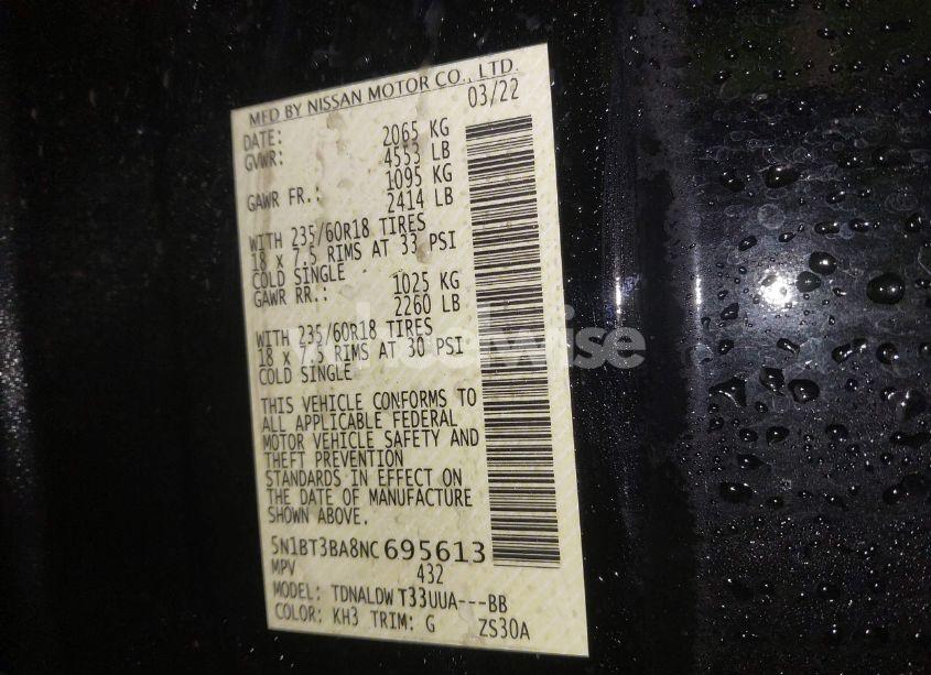 Photo 9 of 2022 Nissan Rogue SV FWD (VIN 5N1BT3BA8NC695613)