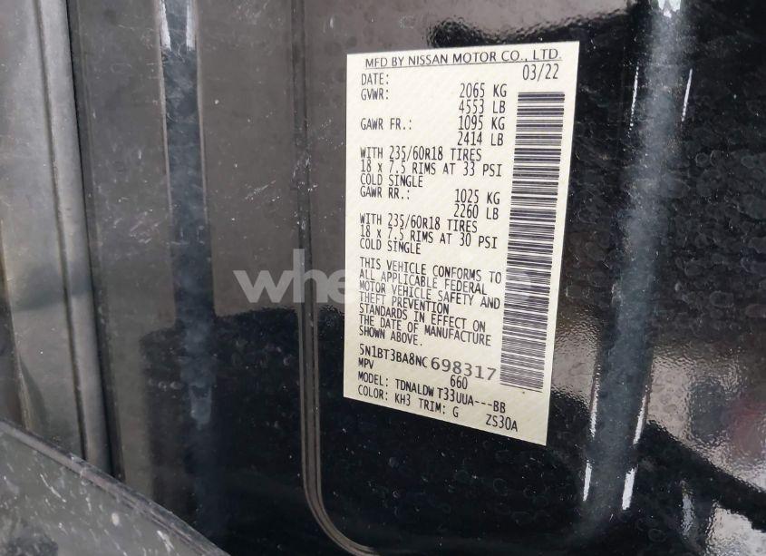 Photo 9 of 2022 Nissan Rogue SV FWD (VIN 5N1BT3BA8NC698317)