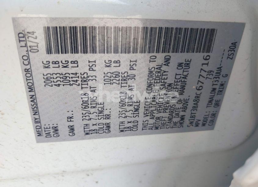 Photo 9 of 2024 Nissan Rogue SV FWD (VIN 5N1BT3BA8RC677716)