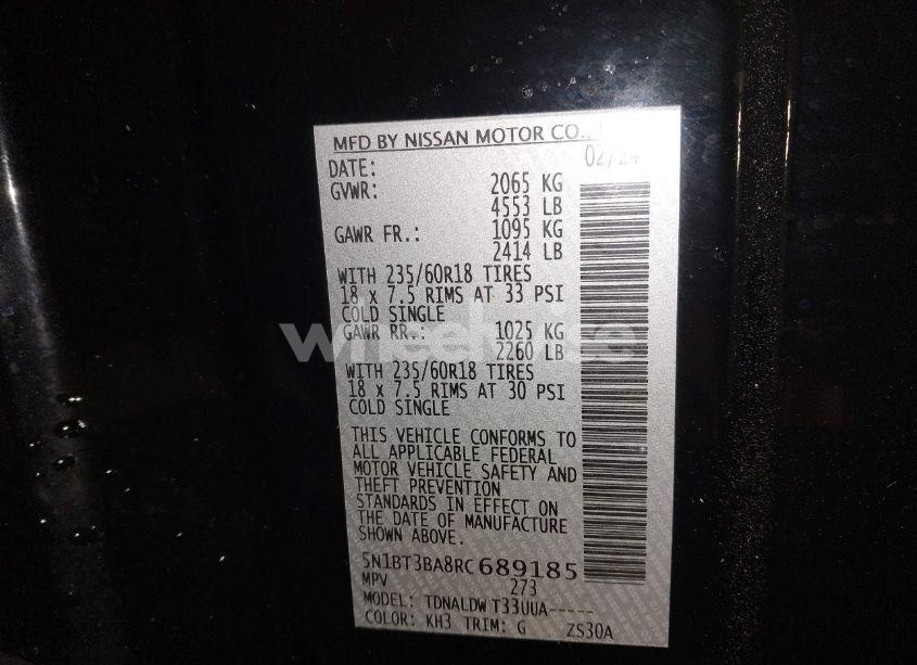 Photo 9 of 2024 Nissan Rogue SV FWD (VIN 5N1BT3BA8RC689185)