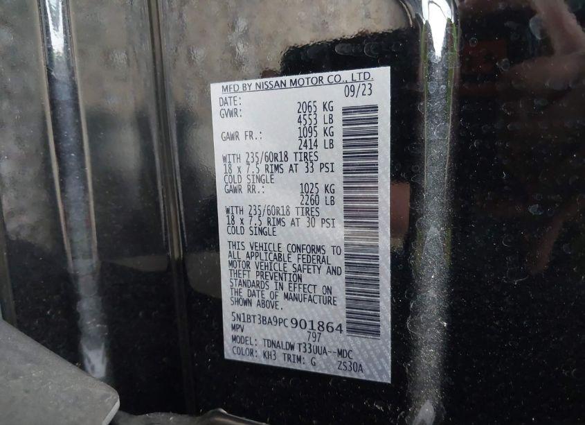 Photo 9 of 2023 Nissan Rogue SV FWD (VIN 5N1BT3BA9PC901864)