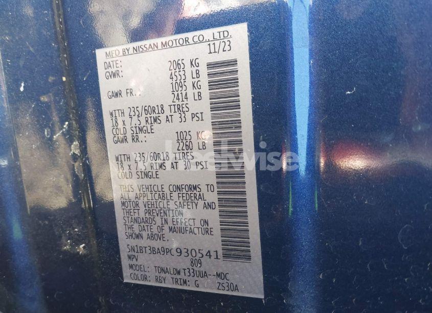 Photo 9 of 2023 Nissan Rogue SV FWD (VIN 5N1BT3BA9PC930541)