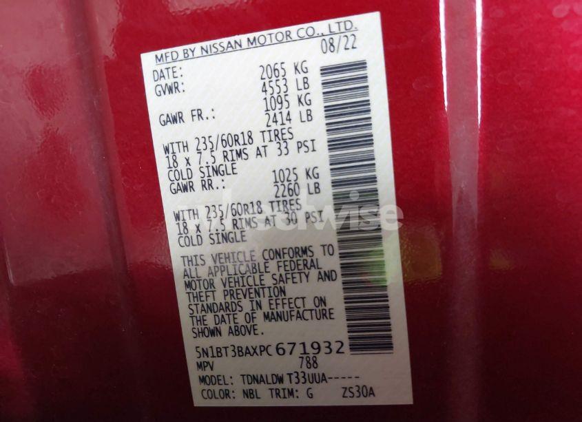 Photo 9 of 2023 Nissan Rogue SV FWD (VIN 5N1BT3BAXPC671932)