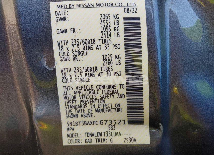 Photo 9 of 2023 Nissan Rogue SV FWD (VIN 5N1BT3BAXPC673521)