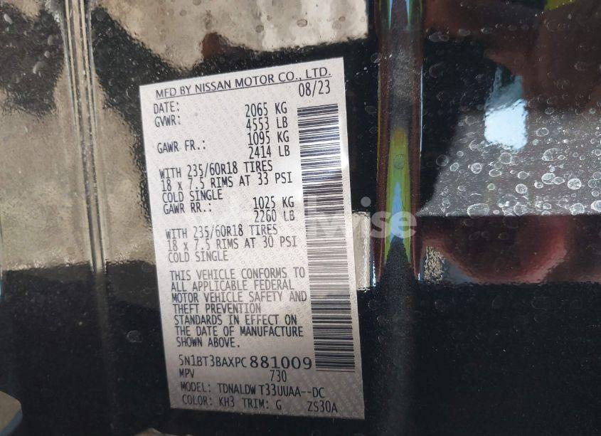 Photo 9 of 2023 Nissan Rogue SV FWD (VIN 5N1BT3BAXPC881009)