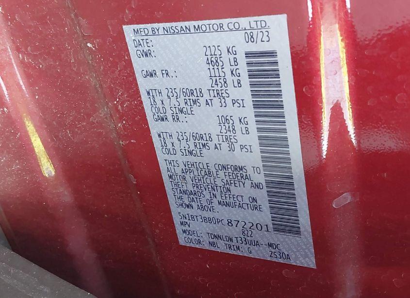 Photo 9 of 2023 Nissan Rogue SV INTELLIGENT AWD (VIN 5N1BT3BB0PC872201)