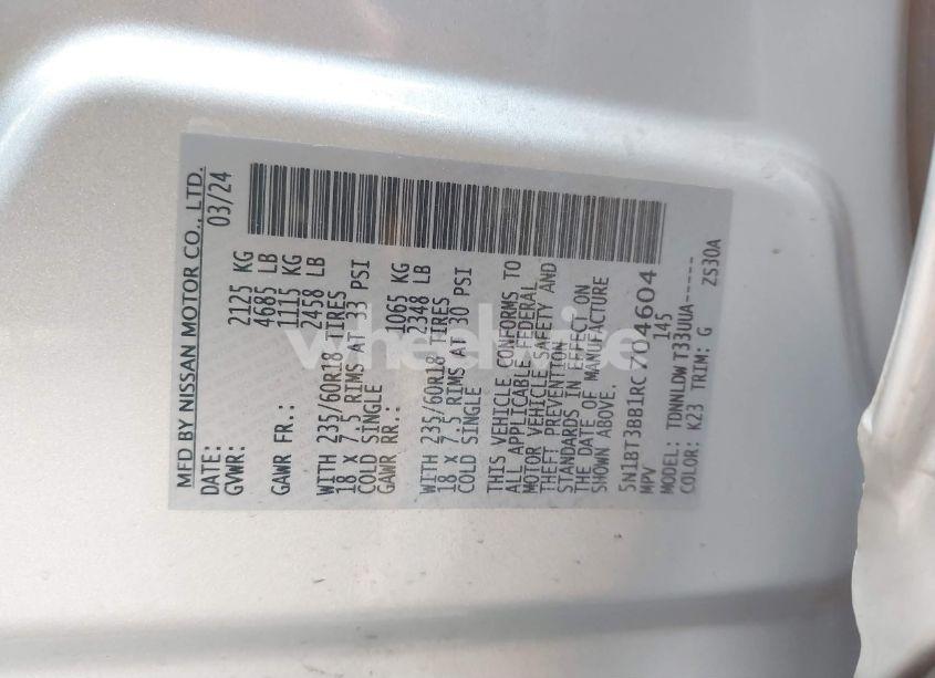 Photo 9 of 2024 Nissan Rogue SV INTELLIGENT AWD (VIN 5N1BT3BB1RC704604)