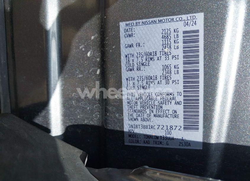 Photo 9 of 2024 Nissan Rogue SV INTELLIGENT AWD (VIN 5N1BT3BB1RC721872)