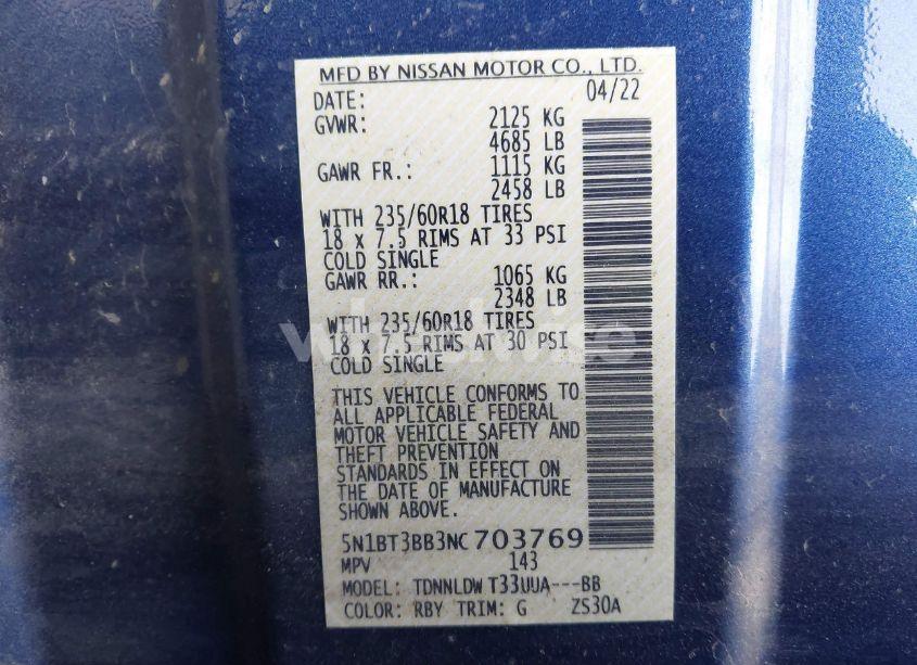 Photo 9 of 2022 Nissan Rogue SV INTELLIGENT AWD (VIN 5N1BT3BB3NC703769)