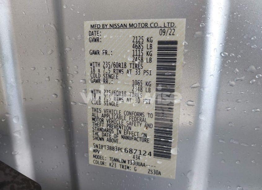 Photo 9 of 2023 Nissan Rogue SV INTELLIGENT AWD (VIN 5N1BT3BB3PC687124)