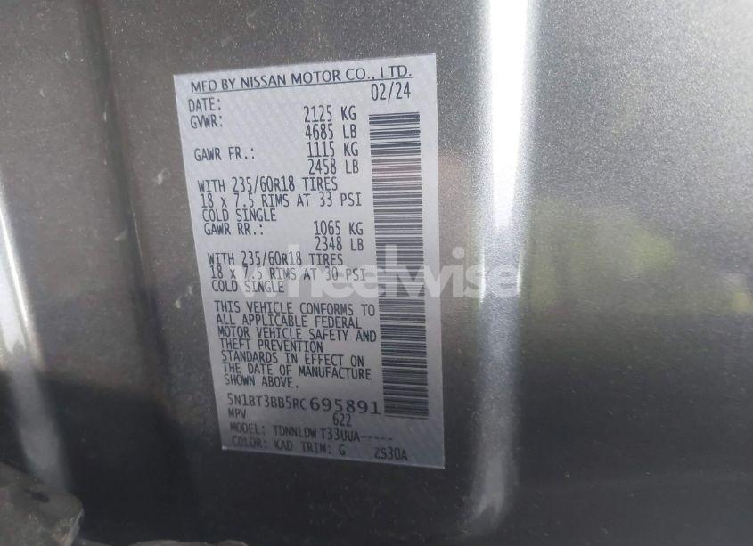 Photo 9 of 2024 Nissan Rogue SV INTELLIGENT AWD (VIN 5N1BT3BB5RC695891)