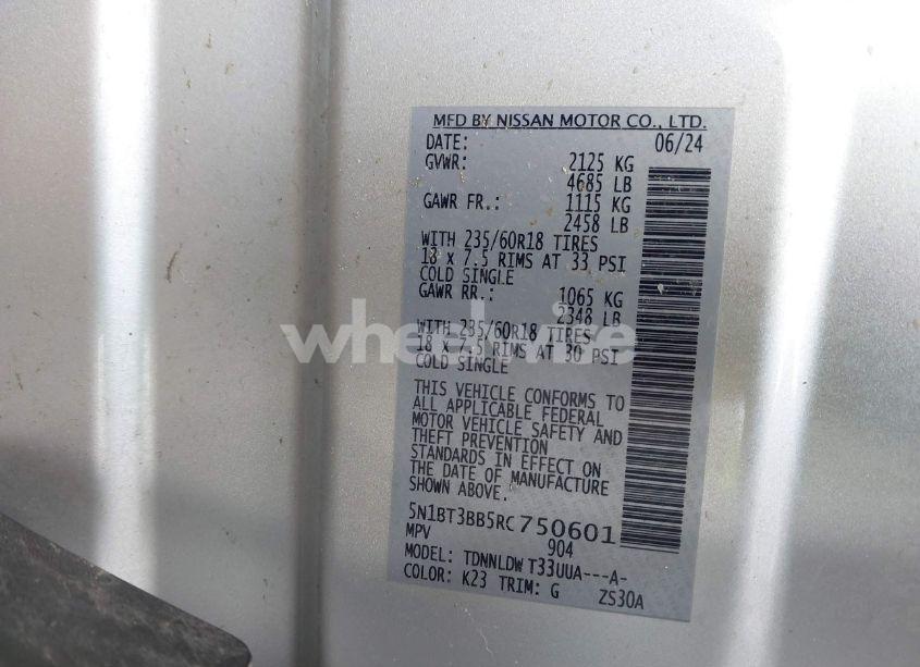 Photo 9 of 2024 Nissan Rogue SV INTELLIGENT AWD (VIN 5N1BT3BB5RC750601)